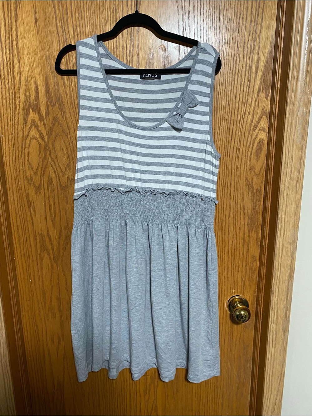 Venus Grey Striped Tank Dress